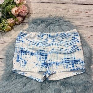 Fleo Blue White Tie Dye Crossfit Lifting Shorts